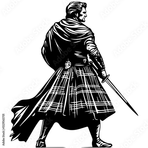 Celtic Warrior Silhouette – Symbol of Ancient Strength and Culture