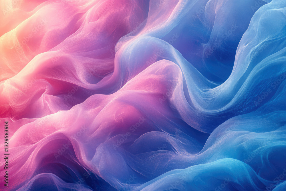 Abstract image of flowing pastel pink and blue fabric, creating a dreamy and ethereal effect. Abstract image of flowing pastel pink and blue fabric, creating a dreamy and ethereal effect.