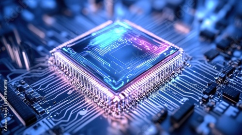 Quantum Chip Glowing with Floating Digital Qubits - Image 1 Standard v2 - 6x