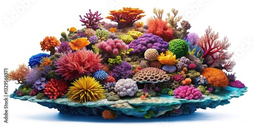 Wallpaper Mural Aerial View Tropical Coral Reef Rocks Isolated White Background Stunning High-Resolution Image Torontodigital.ca