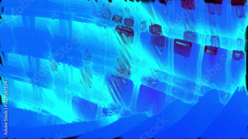 Ice Background Flowing Glowing Frozen Glass Fog Animated Scene Video Background for Event. Elegant Motion Graphics DJ Event Digital Technology Animation VJ Visuals