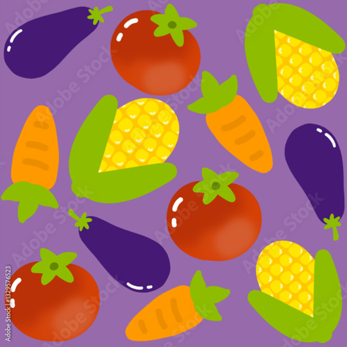seamless background with vegetables