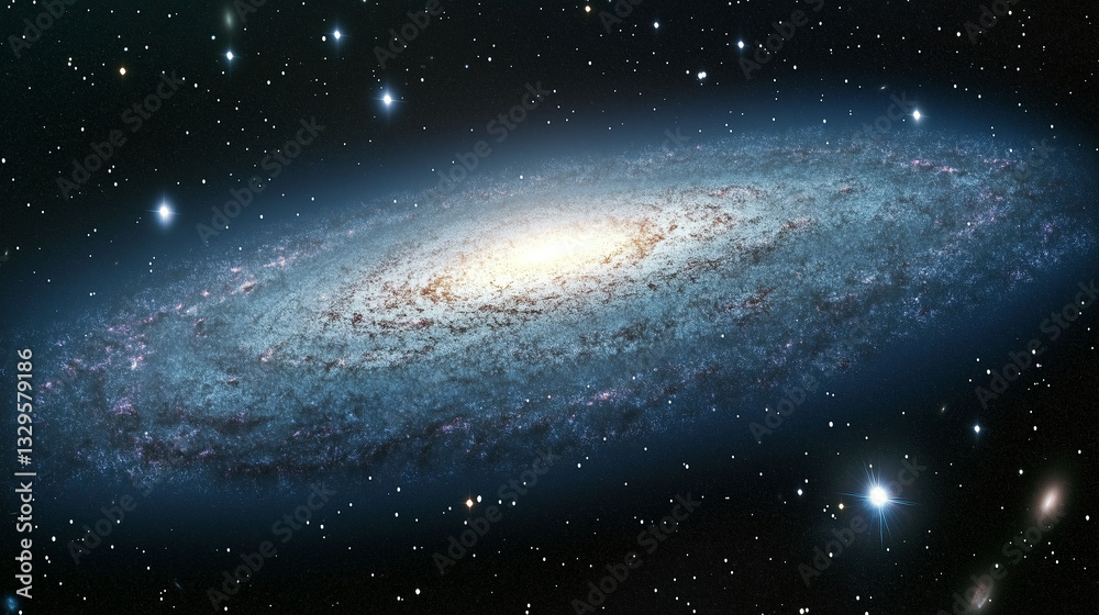 Fototapeta premium Deep Space Spiral Galaxy with Glowing Cosmic Dust