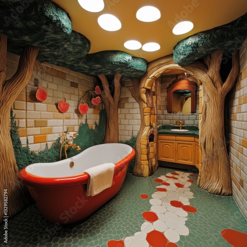 Fairy Tale-Inspired Bathroom with Fantasy Elements --profile kwdsy9w --v 6.1 Job ID: 9990d7e9-894b-4888-80aa-e1708ae8646d