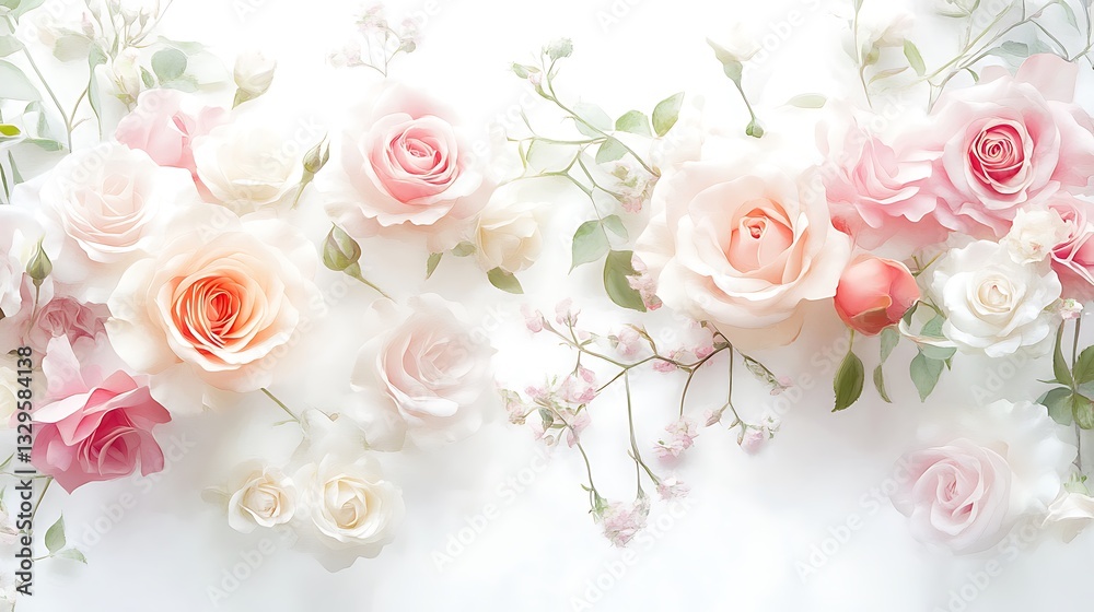 custom made wallpaper toronto digitalDelicate floral arrangement studio photography bright overhead view beauty in nature