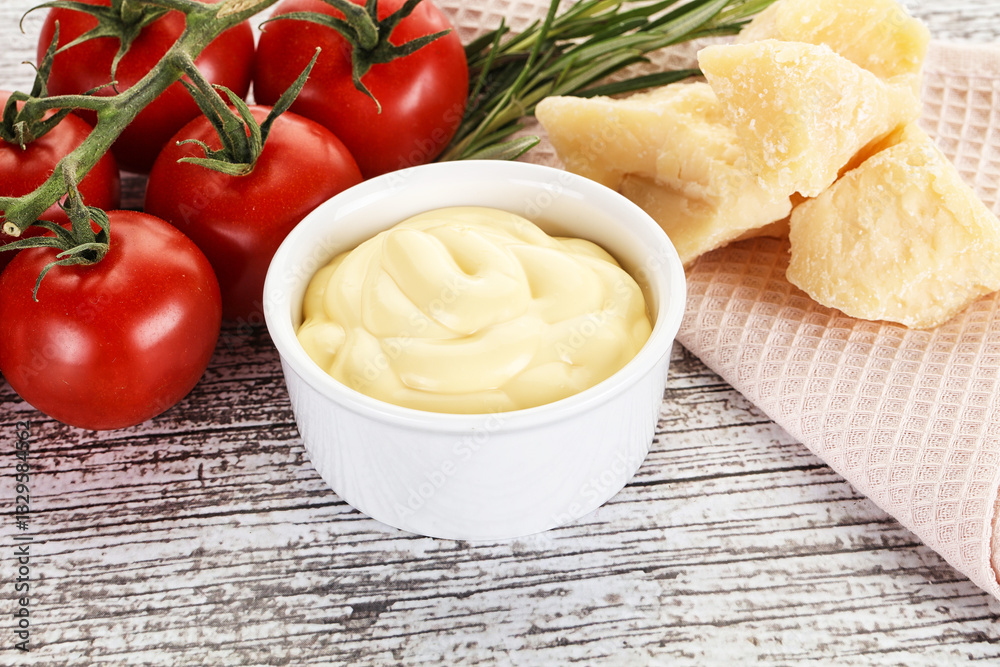 Cheese sauce in the bowl Cheese sauce in the bowl