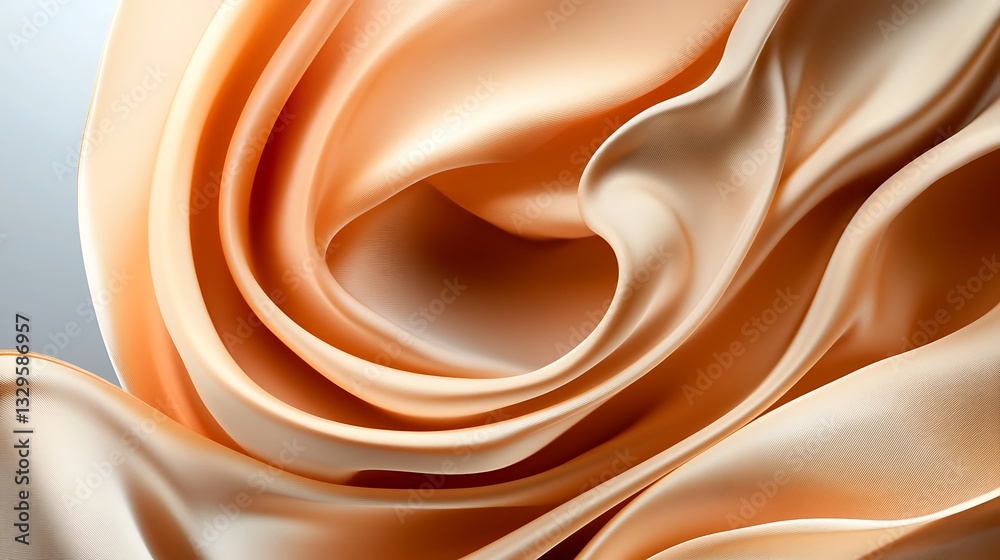 Fototapeta premium Peach Silk Drape: Studio Product Photography AI Generated