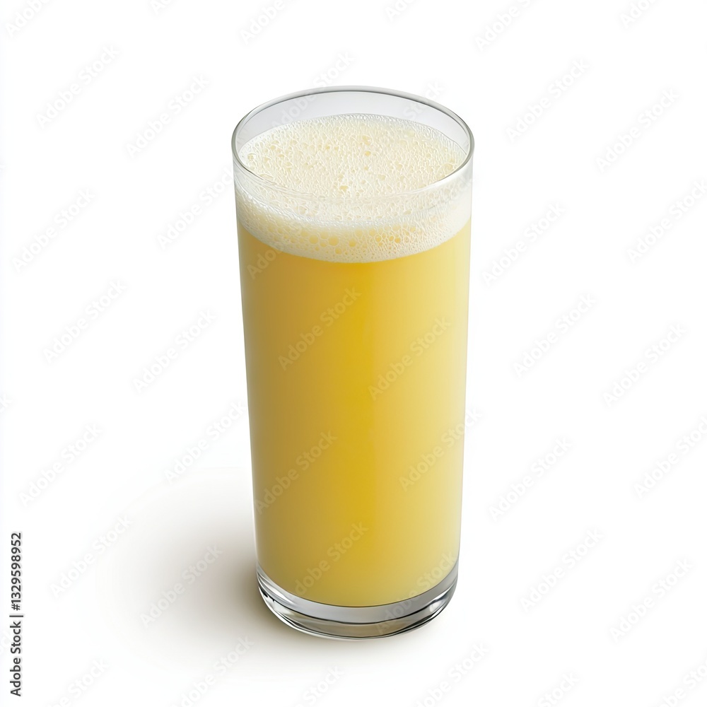 Fresh orange juice in glass, white background, healthy drink Fresh orange juice in glass, white background, healthy drink