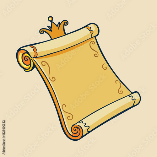 Old parchment scroll with a blank space.