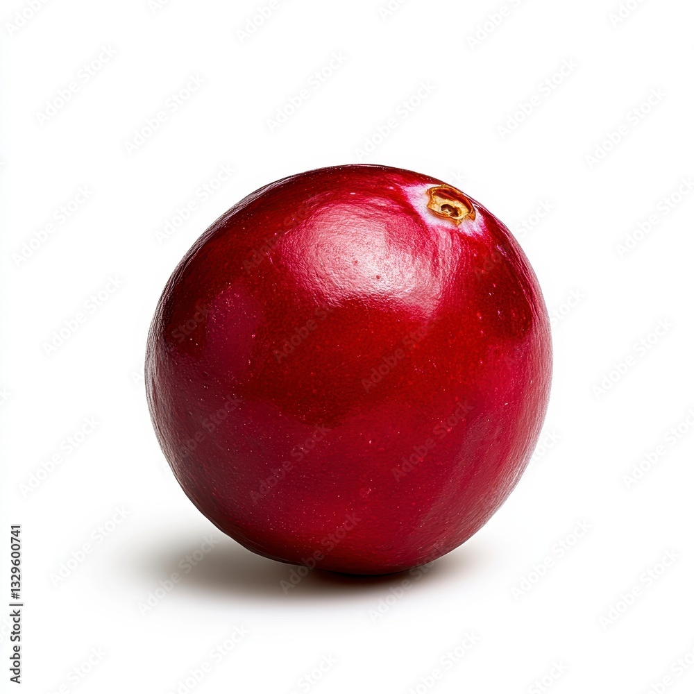 Obraz premium Single Ripe Cranberry on White Background