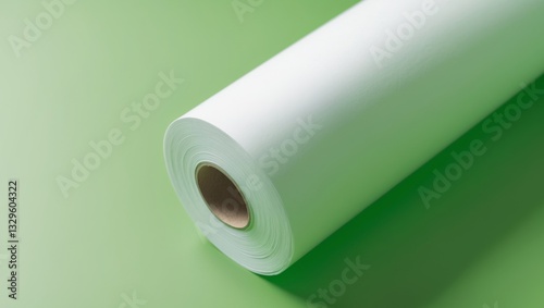 a close up of a green background with a roll of paper