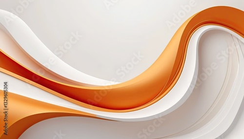 Elegant Orange And White Waves Flowing Gracefully, Creating A Dynamic And Modern Abstract Design With Smooth Curves And Subtle Highlights