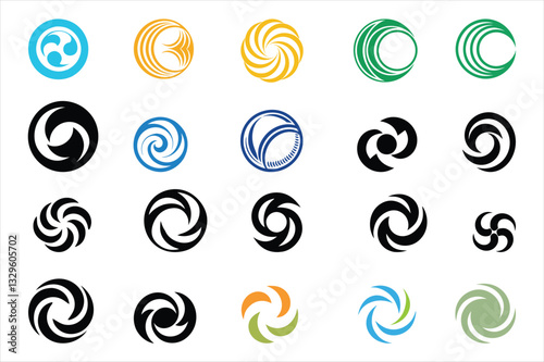 Abstract Circular Logo Icons – Modern Vector Symbol Set