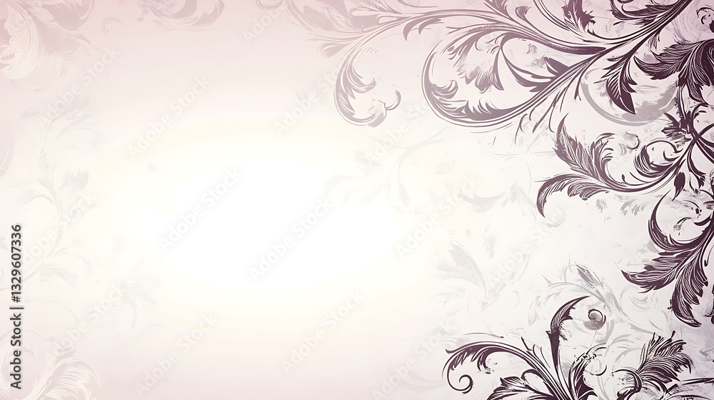 An elegant background features floral patterns in a soft color palette An elegant background features floral patterns in a soft color palette
