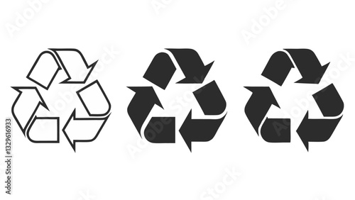 eco-friendly recycling signs in a simple vector design