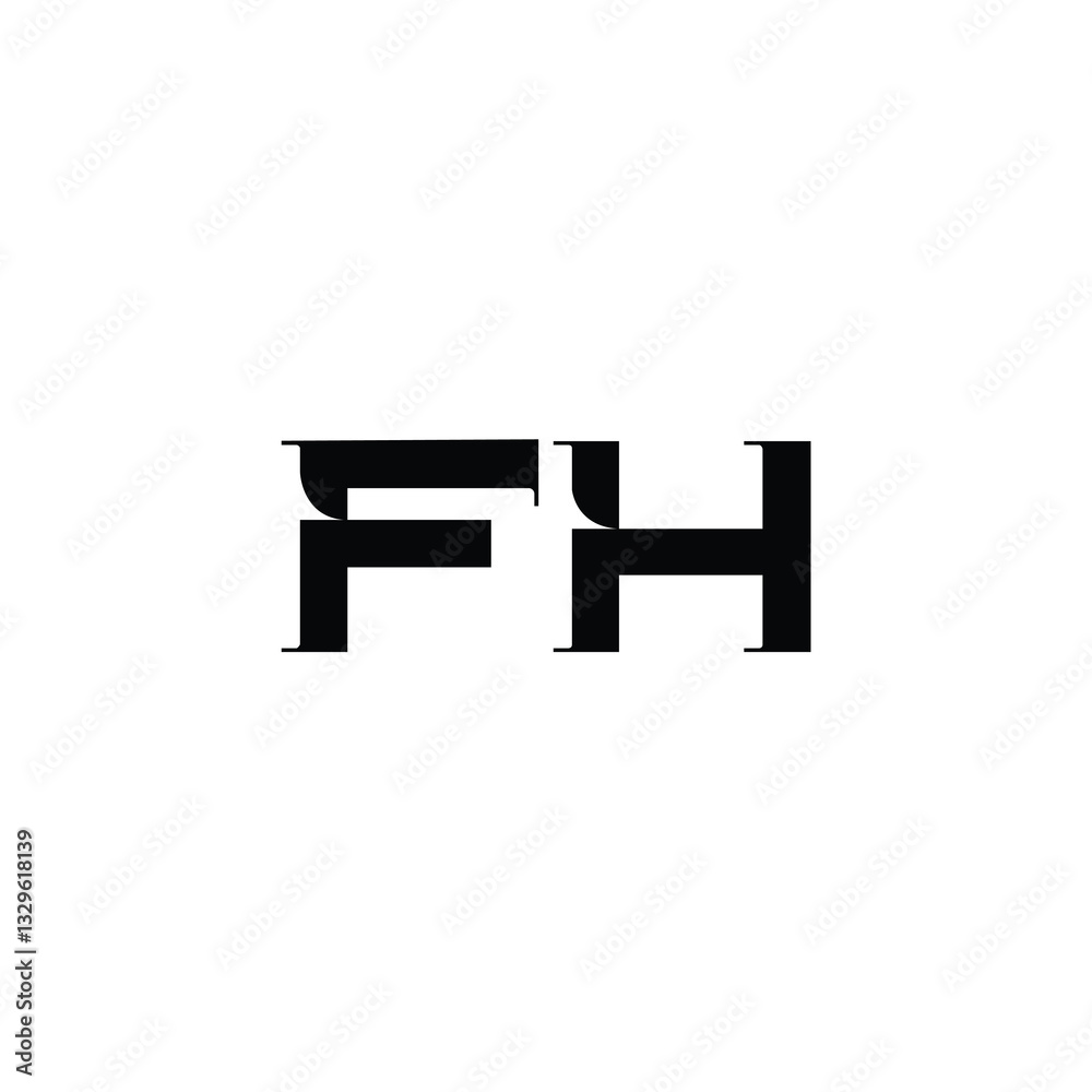 FH monogram logo design letter text name symbol monochrome logotype alphabet character simple logo FH monogram logo design letter text name symbol monochrome logotype alphabet character simple logo