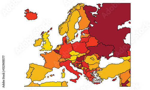Europe map vector with country borders vector eps.10 for website layouts, background, education, precise, customizable, Travel worldwide, earth geography, political, reports.	