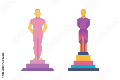 Holographic Oscar Award vector
