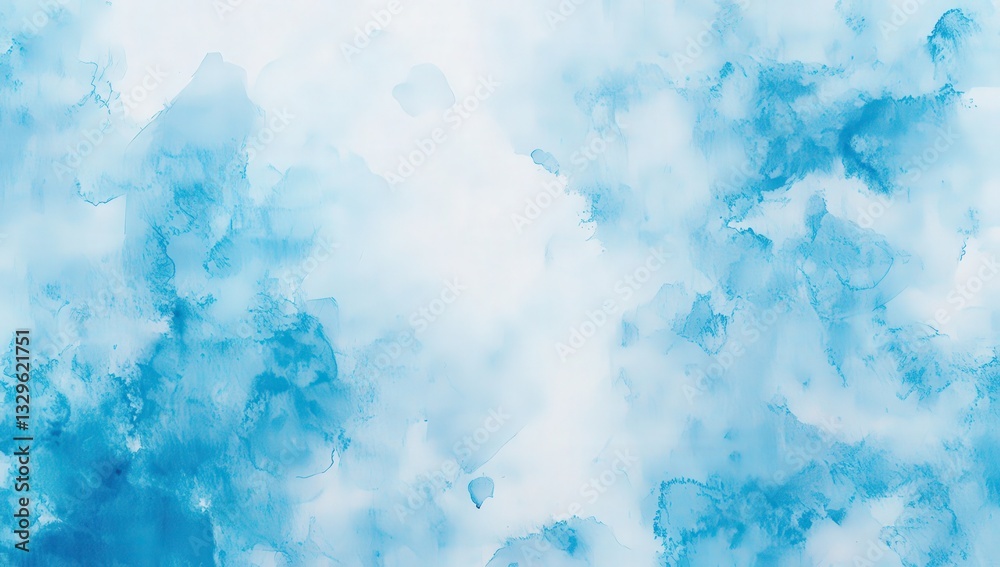 Fototapeta premium soft watercolor-style background in various shades of blue creating a serene and calming atmosphere suitable for backgrounds in design or artistic projects