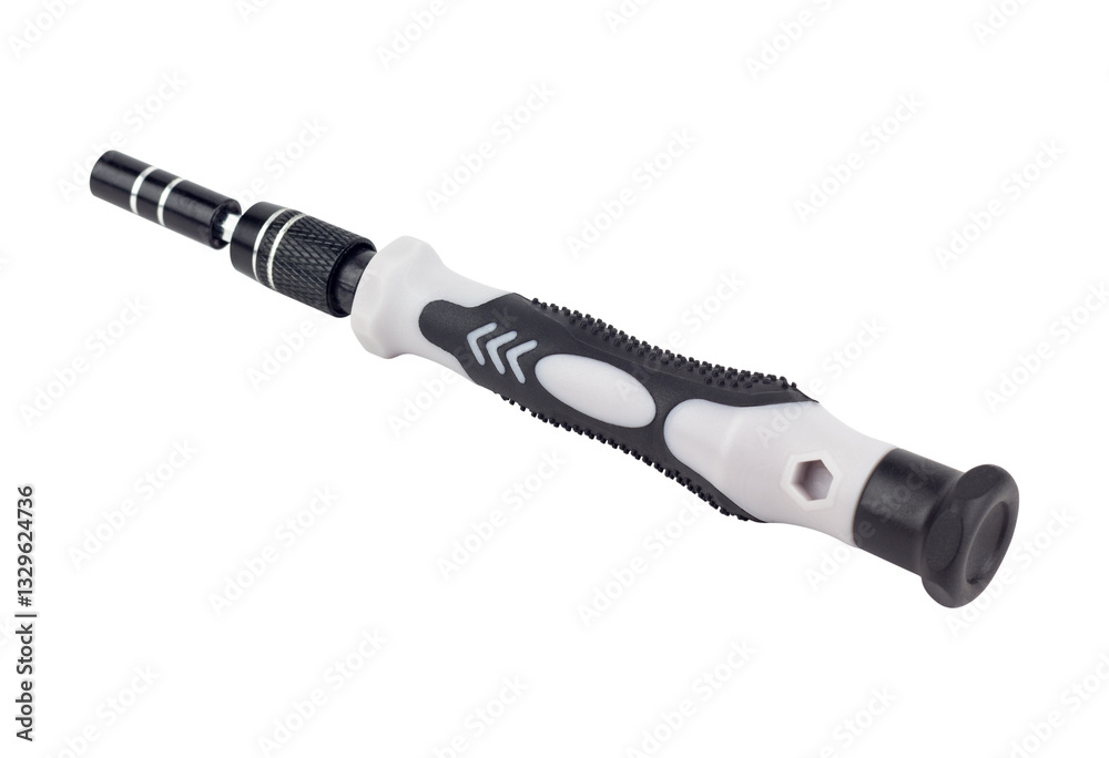 screwdriver with replaceable tip for electronics repair, isolated from the background screwdriver with replaceable tip for electronics repair, isolated from the background