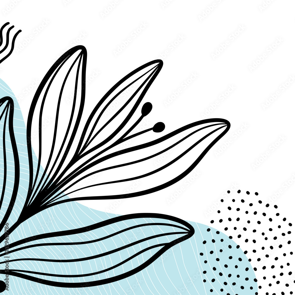 Fototapeta premium Beauty Leaf Corner Border Illustration
