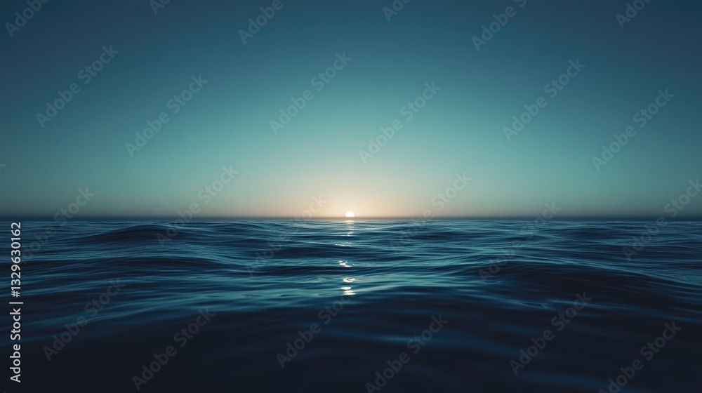 Obraz premium Serene Ocean Sunset for Calm Waters.