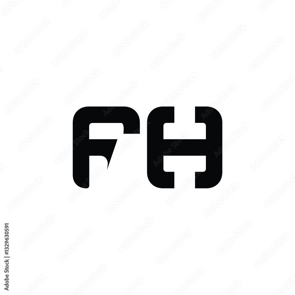 FH monogram logo design letter text name symbol monochrome logotype alphabet character simple logo FH monogram logo design letter text name symbol monochrome logotype alphabet character simple logo