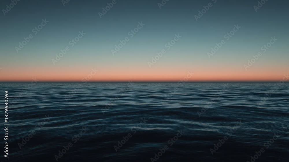 Obraz premium Serene Sunset Ocean Horizon.