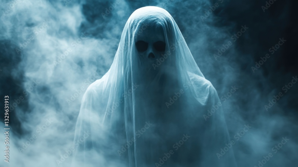 Fototapeta premium Ghostly Figure in Smoky Haze