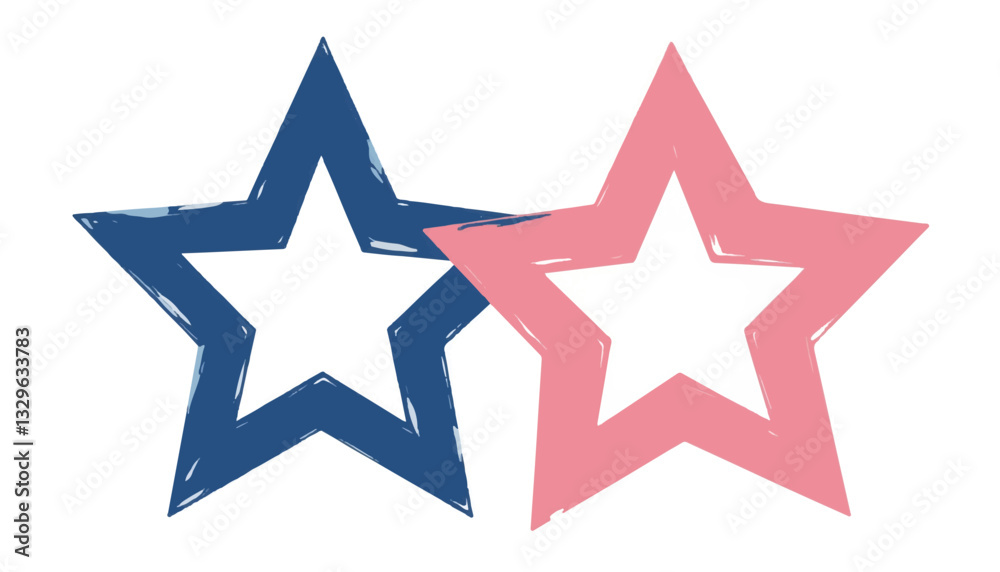 Obraz premium Intertwined geometric stars symbolizing love, vibrant representation