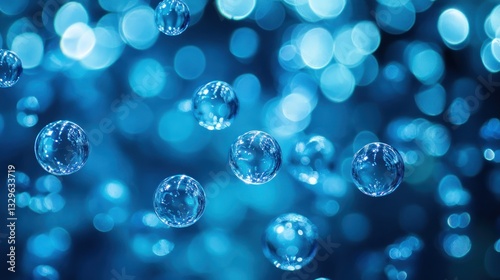 A delicate arrangement of blue bubbles, forming an abstract, textured background.