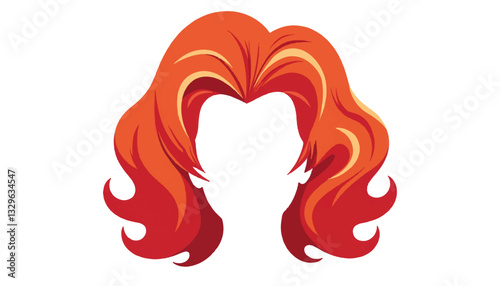 Stylish drag queen's wig illustration, vibrant geometric design