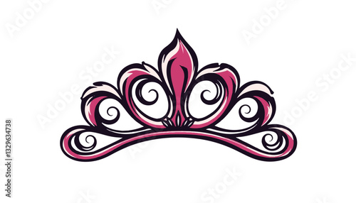 Elegant drag queen tiara illustration, vibrant design concept