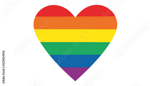 Colorful pride heart design with geometric shapes, celebrating inclusivity