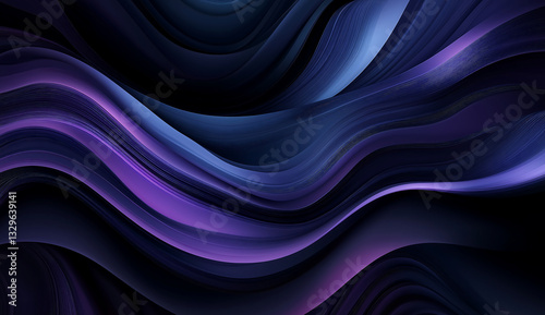Abstract Purple Blue Waves Background Design