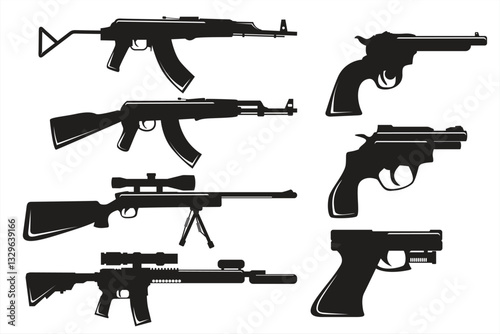 Weapons and Guns Monochrome Set