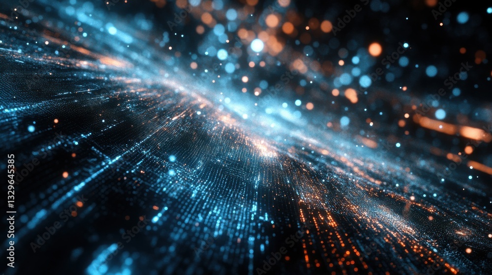 Obraz premium AI-powered Quantum Simulation Running on Transparent Surface