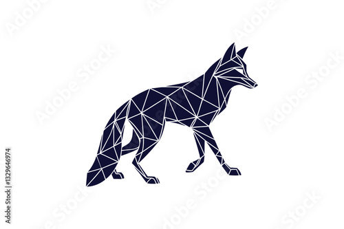 fox with geometric shape triangular shape vector art illustration