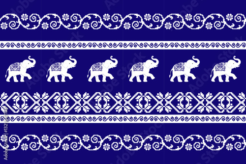 elephants pattern, Geometric, blue
Beautiful Thailand,thai pattern,seamless,Traditional,ethnic,fabric pattern for textiles,rugs, wallpaper,clothing, sarong,batik,wrap,embroidery,print,background,cover