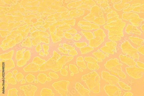 Bright yellow mesmerizing abstract image of outer space. The destruction of the galaxy. The celestial constellation. Floating rocks, craters. Creating a sense of cosmic mystery and wonder.