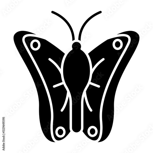 Emperor butterfly black icon