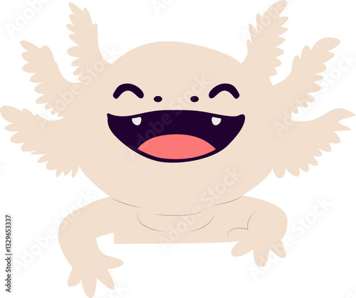 Happy Axolotl Cartoon Animal