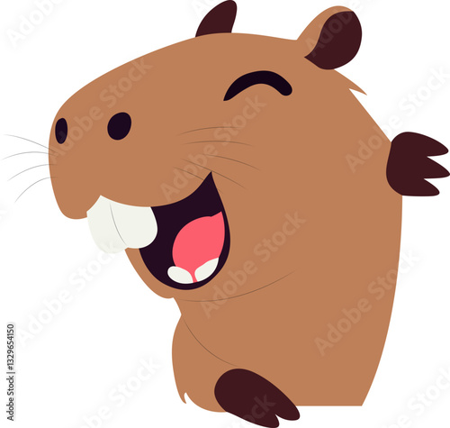Happy Capybara Cartoon