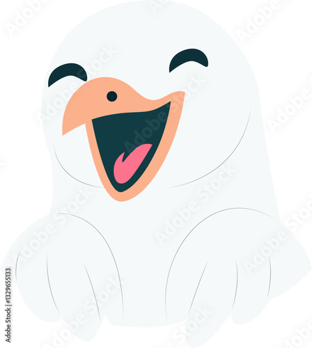 Happy Cartoon Bird Laughing