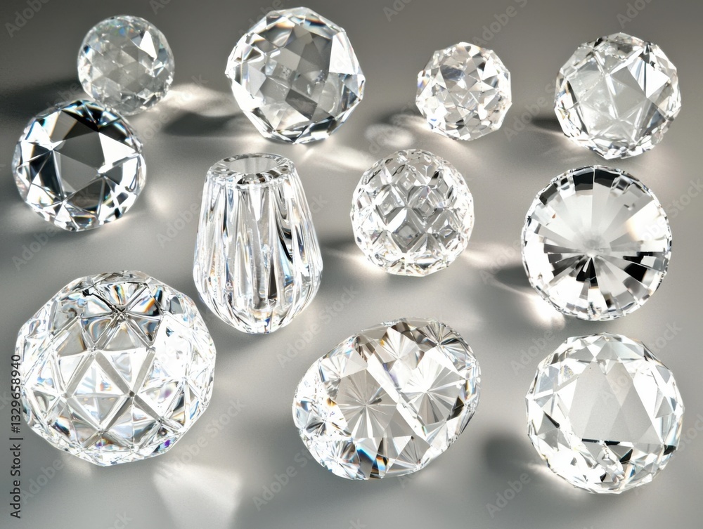 A stunning collection of brilliant diamonds sparkling under bright lights for elegance A stunning collection of brilliant diamonds sparkling under bright lights for elegance
