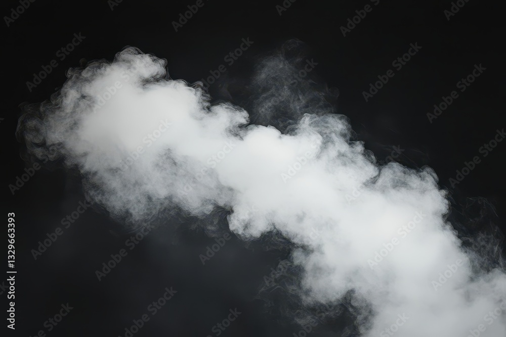 Fototapeta premium White Smoke Wisps on Dark Background for Creative Projects