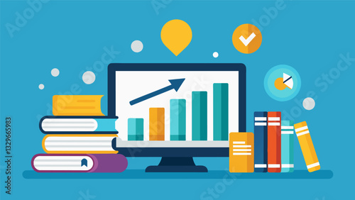 By analyzing data on purchasing habits a publisher discovers that ebooks are becoming increasingly popular a their readers prompting them to invest more in digital publishing.. Vector illustration