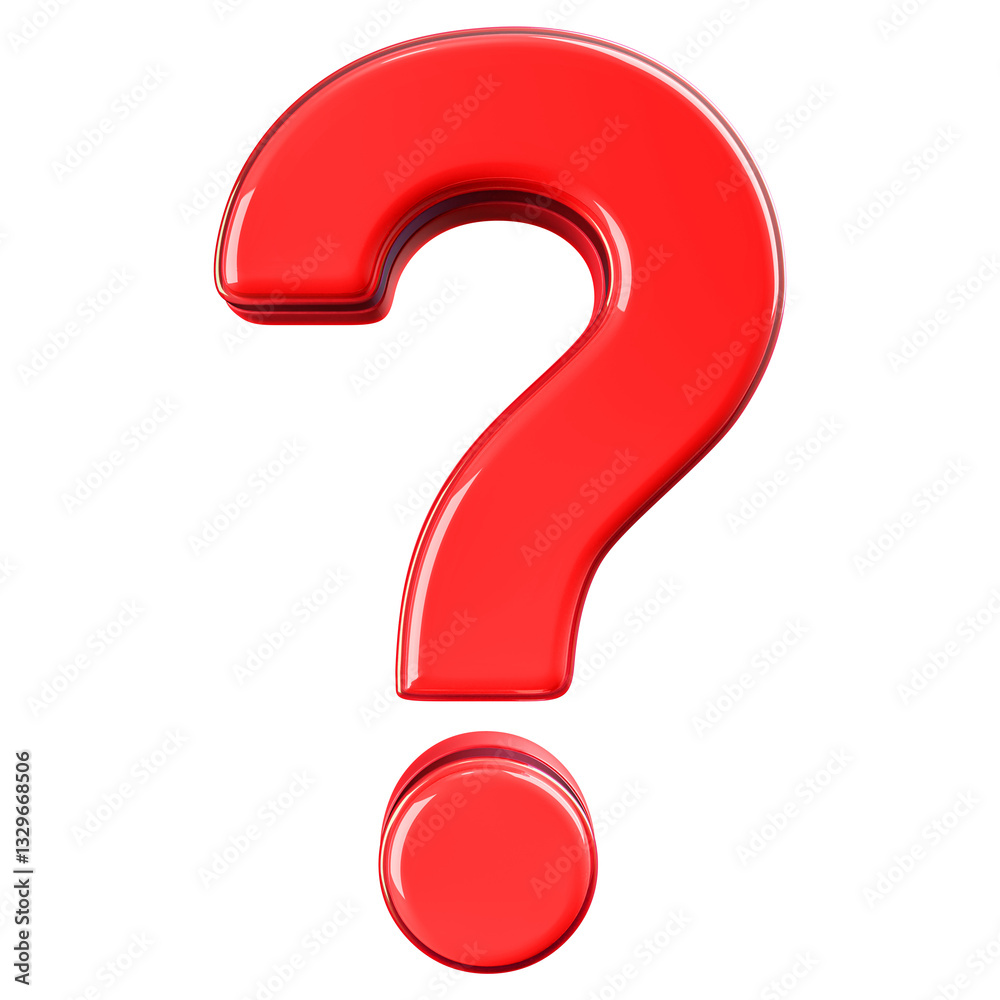 Naklejka premium Question Mark Symbol Sign 3D Render