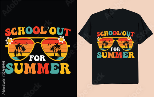 School’s Out for Summer – Vintage Graphic, Retro Summer Break Design, Last Day of School Illustration