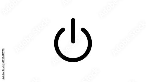 Power off icon representing system shutdown, standby mode, or device deactivation, essential for usability and power management.